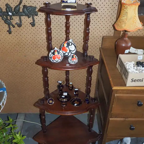 4 tier mahogany what not H1200