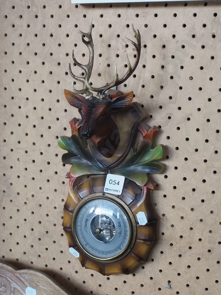 plastic and wood stag themed barometer Image 1++