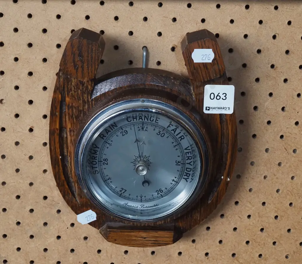 oak horseshoe barometer Image 1++