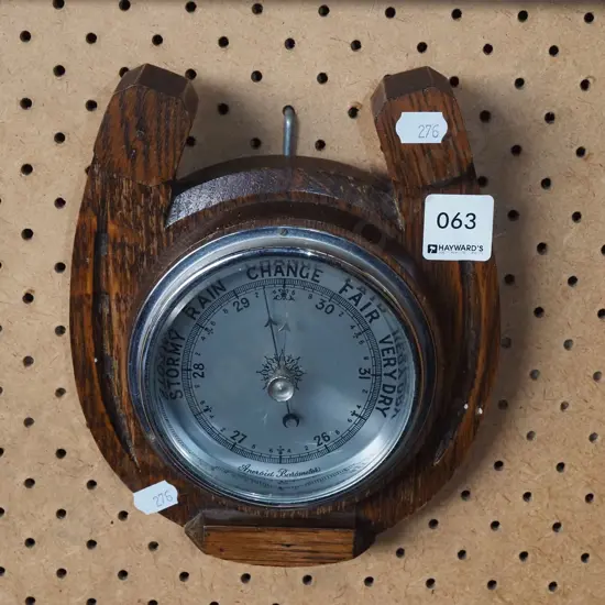 oak horseshoe barometer
