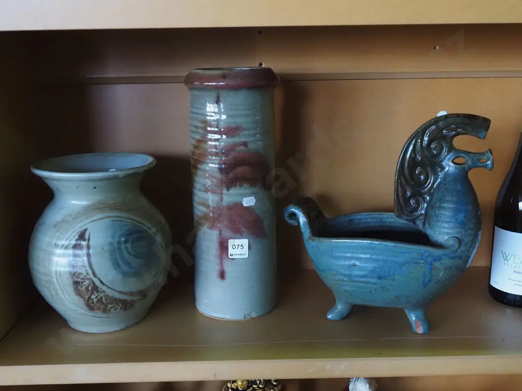 studio pottery horse themed bowl, canister, vase Canister H325 Image 1++