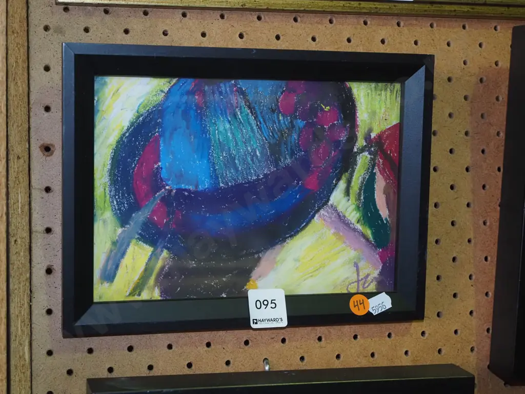 Justin Morshuis -- framed oil pastel on paper "The Hat" H-140 W-200 Image 1++