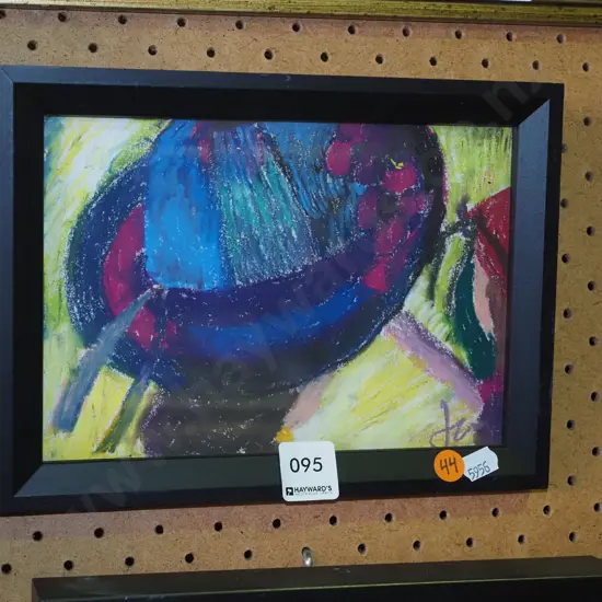 Justin Morshuis -- framed oil pastel on paper "The Hat" H-140 W-200