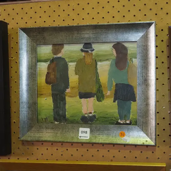 Justin Morshuis -- framed acrylic on canvas, three figures H-185 W-240