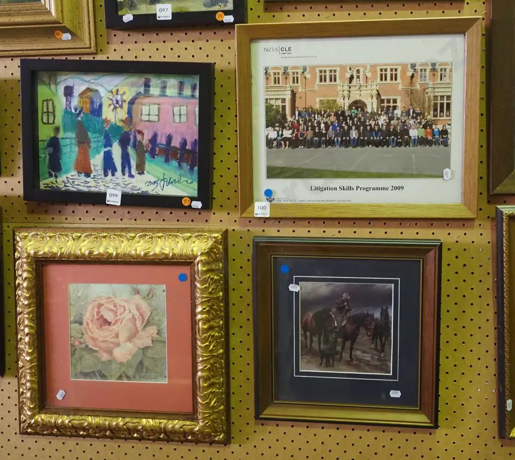 framed photograph - litigation skills 2009, 2x framed prints - rose, stockmen - blue dots Image 1++