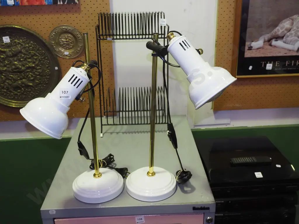 pair of matching adjustable bedside lights Image 1++