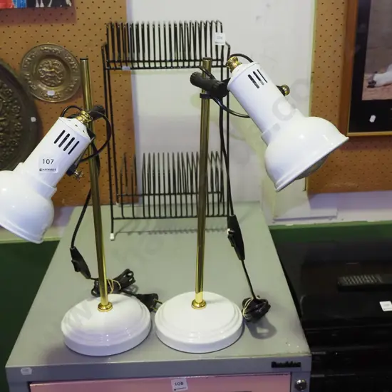 pair of matching adjustable bedside lights