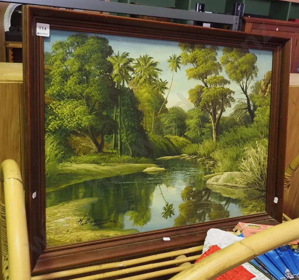 framed oil - stream scene Image 1++