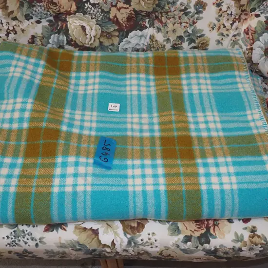 checked woollen blanket