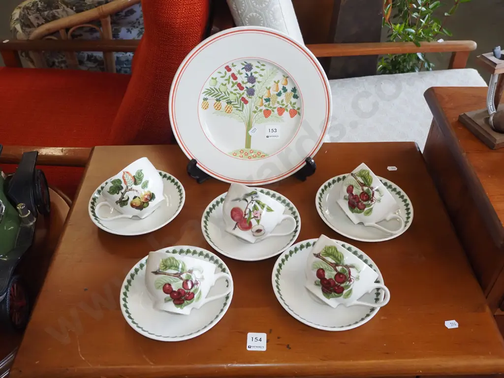 Villeroy and Boch fruit tree plate, 5x autumn fruits cups and saucers Image 1++