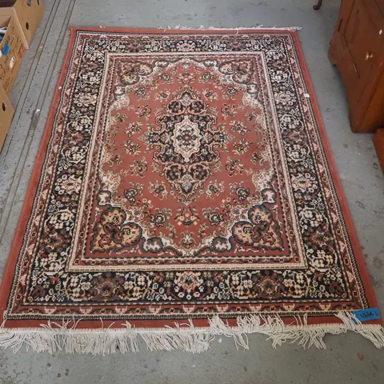 small acrylic floor mat - pinks, blacks, cream L1650 W1210