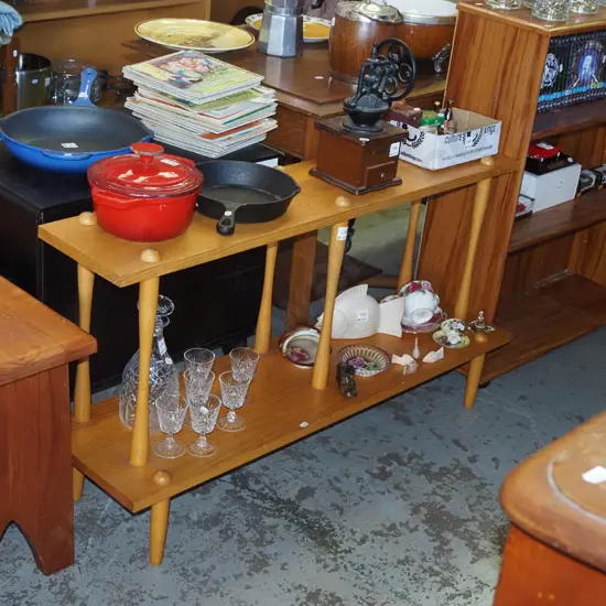 small retro pine bookcase H550 W1020 D280