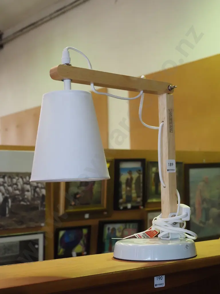 wooden framed anglepoise lamp Image 1++