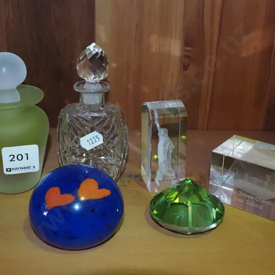 scent bottles, glass ornaments
