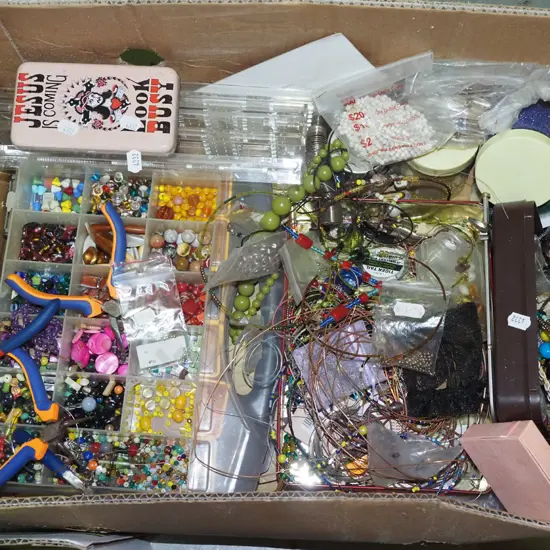 box; beads, jewellery making accessories, containers