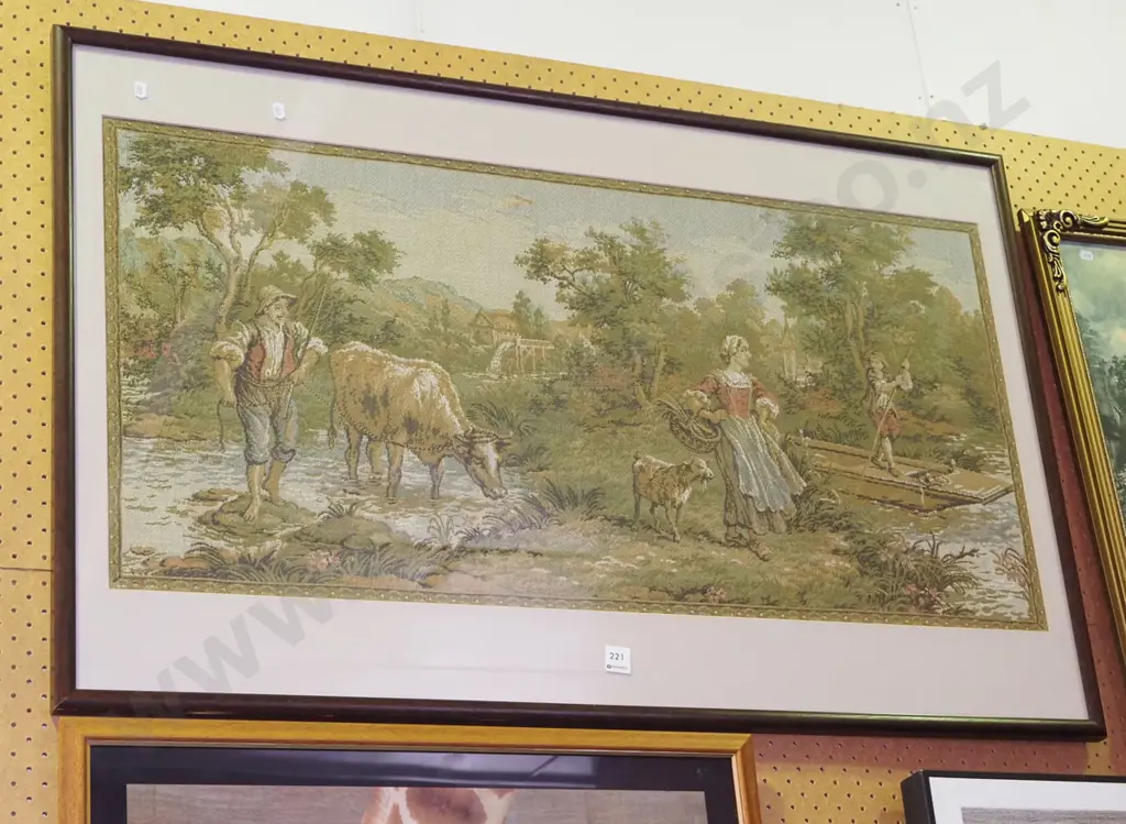framed tapestry - country scene Image 1++