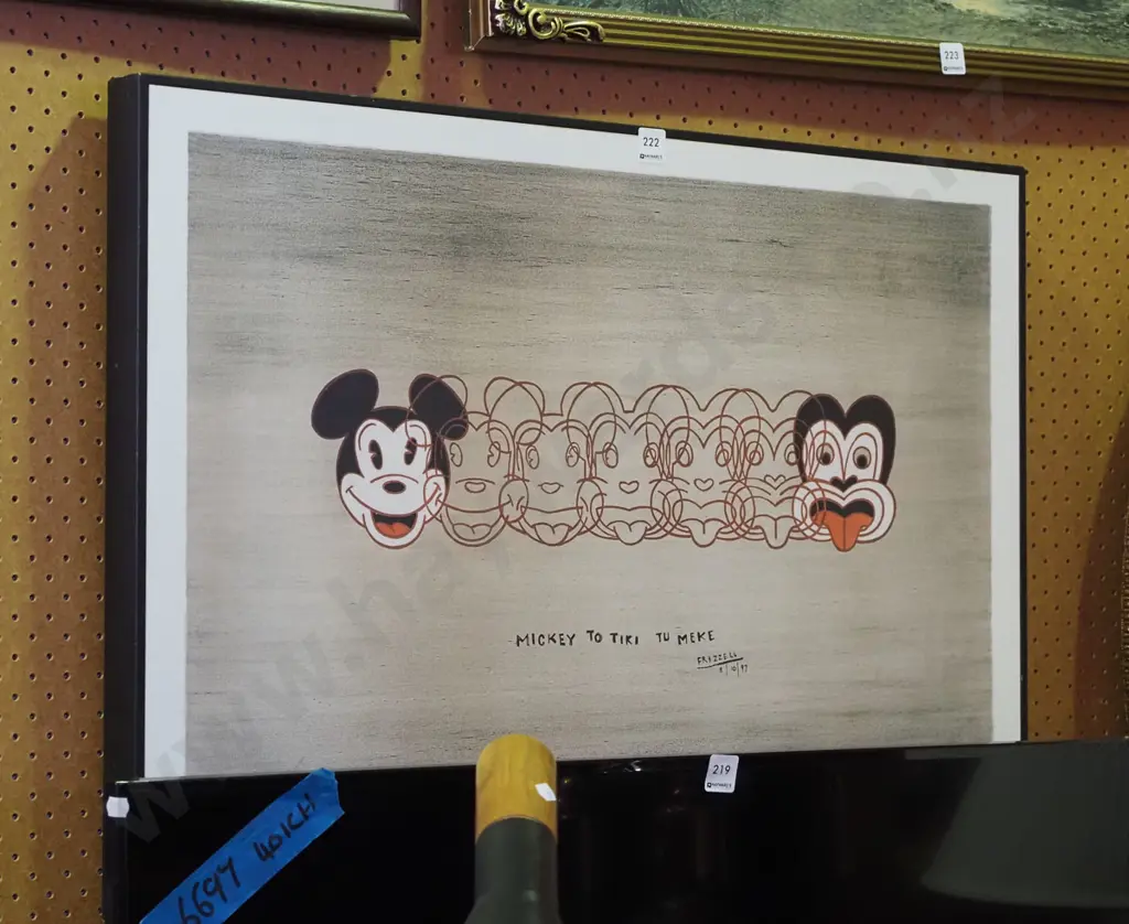signed ltd edition Mickey to Tiki Tu Meke Dick Frizzell print Image 1++