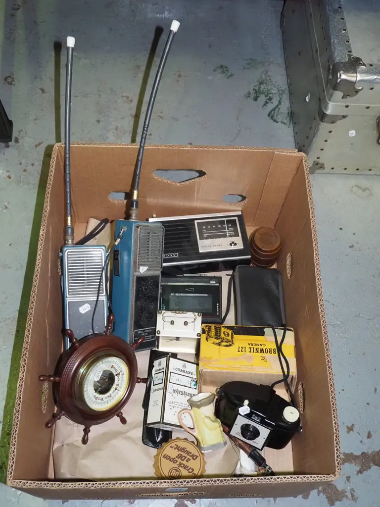 box; walkie talkies, ships wheel barometer etc Image 1++
