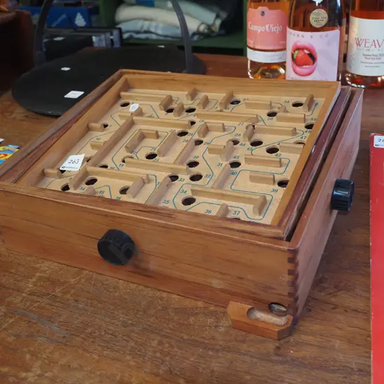 ball bearing wooden maze game - no ball