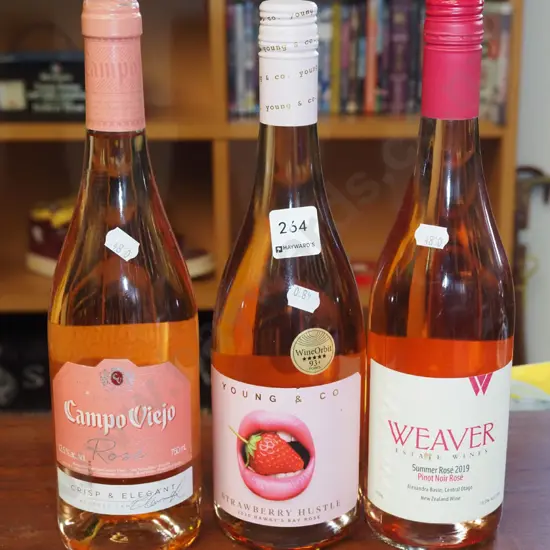 3x bottles of rose