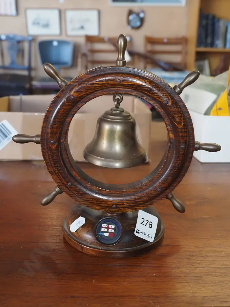NZ Steam Ship Co ships wheel bell - no donger Image 1++