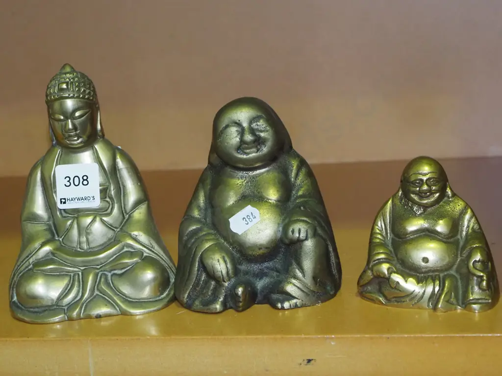 3x brass buddhas H1400 Image 1++