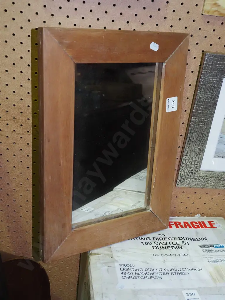 small wood framed mirror - some silvering Image 1++