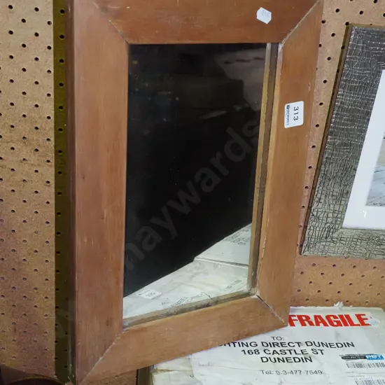 small wood framed mirror - some silvering