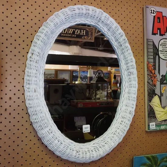 framed oval wall mirror H530