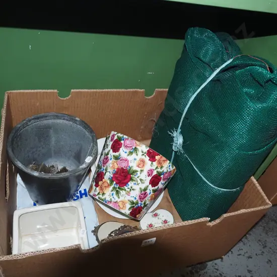 box; garden planters, flower frogs, jardinieres, shade cloth