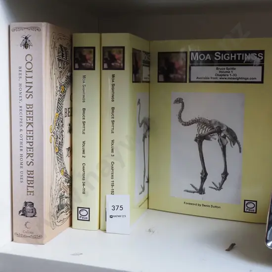 beekeepers books, 3x volumes of Bruce Spittles Moa Sightings