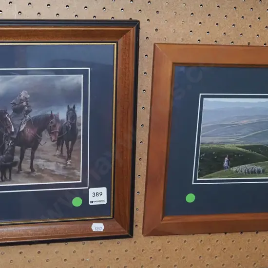 2x framed stockmen prints