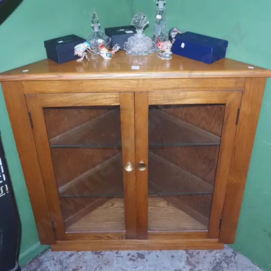 oak corner cupboard H880 W890 D450