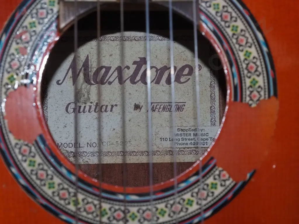 Maxtone acoustic guitar with hard travel case Image 1++