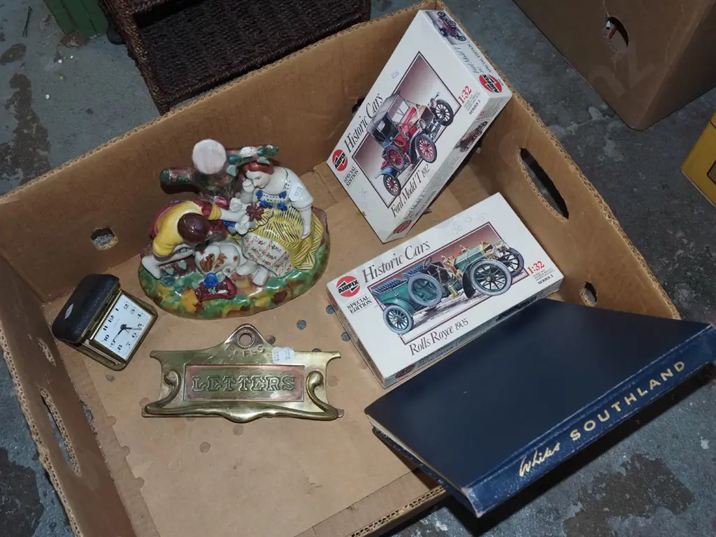 box; figurines, yet to be assembled car models, letter slot etc Image 1++