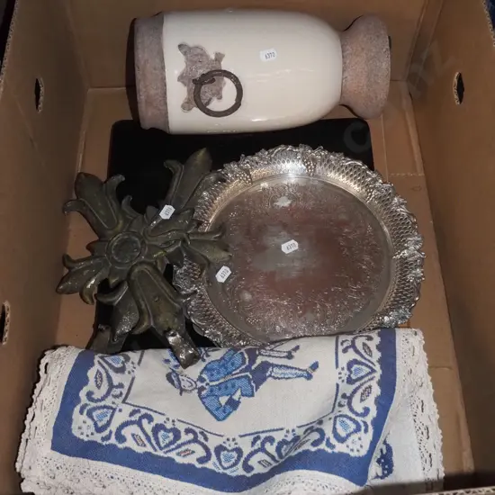 box; placemats, serving platter, plated tray, vase etc