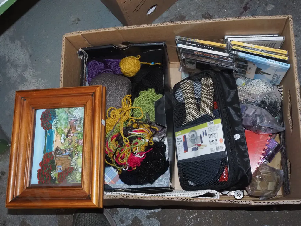 box; CDs, needlework threads, mosaic tiles etc Image 1++