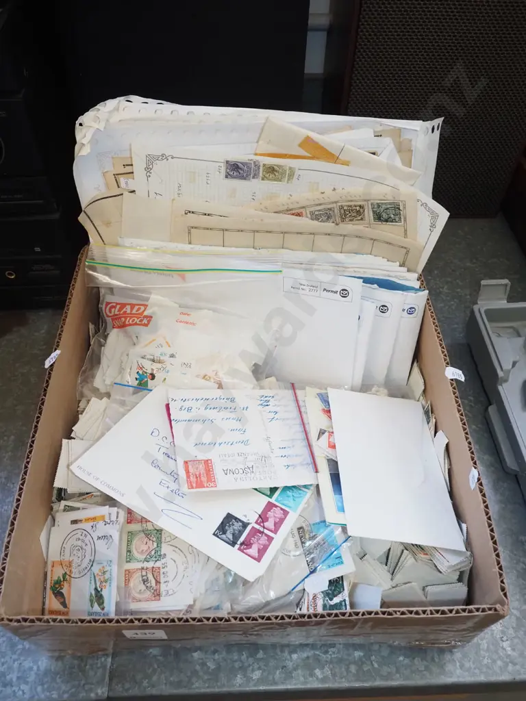 box of first day covers, numerous stamps Image 1++