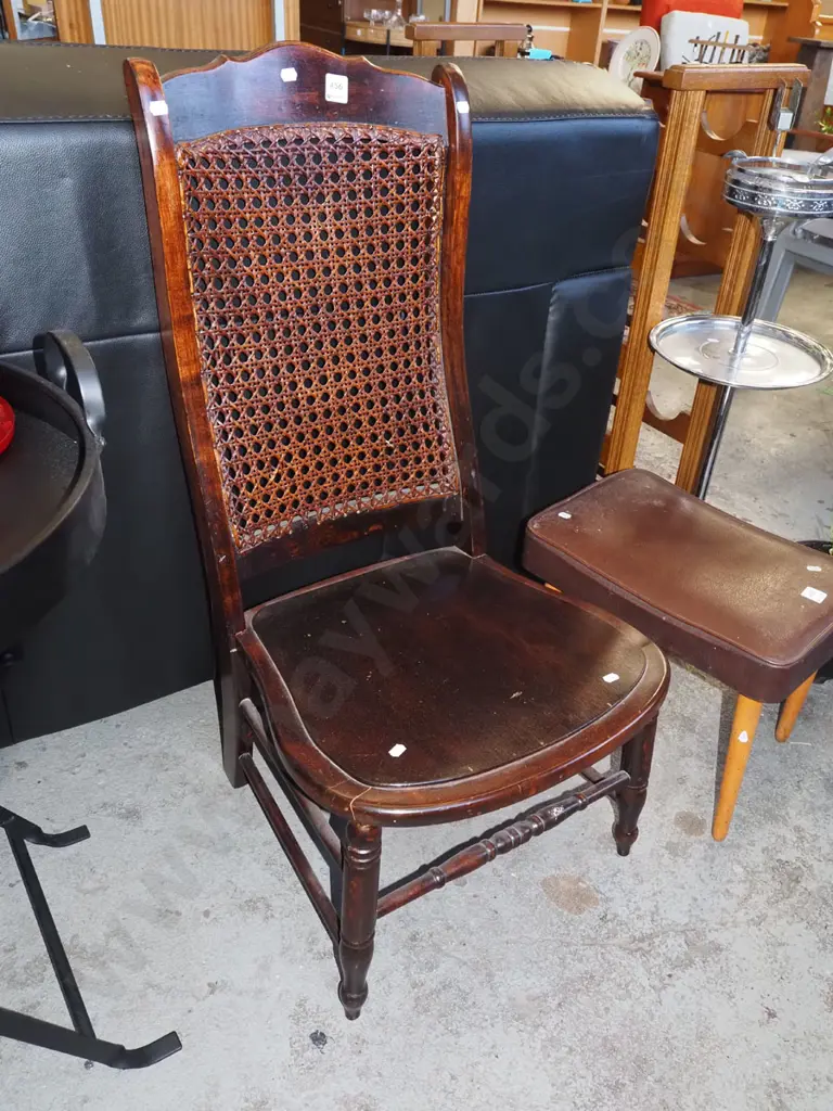 mahogany and rattan back nursing chair Image 1++