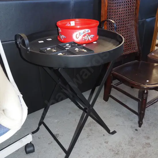 circular butler's tray on stand
