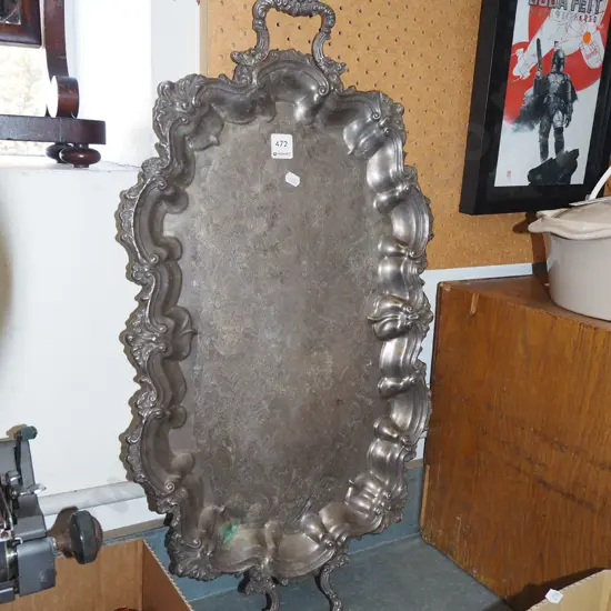 ornate plated serving tray W670