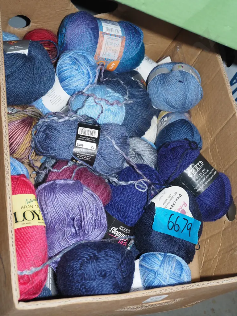 box of knitting yarns Image 1++