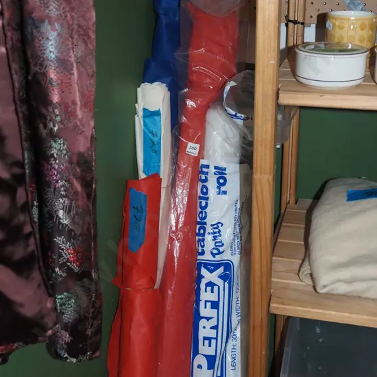 bolts of lining fabric