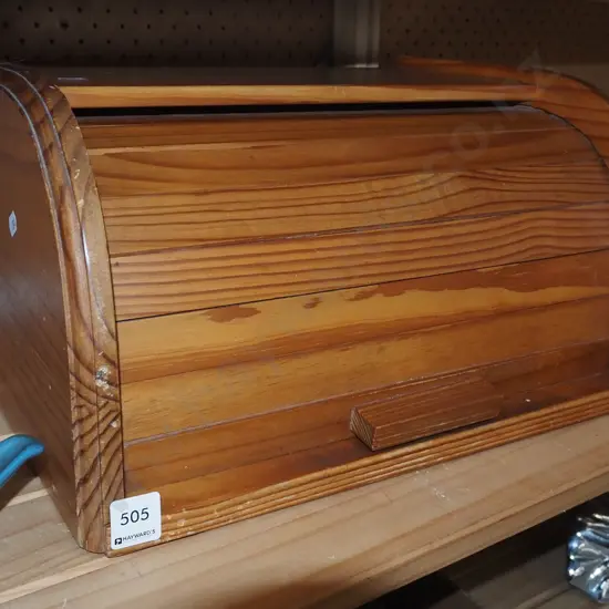 wooden bread bin