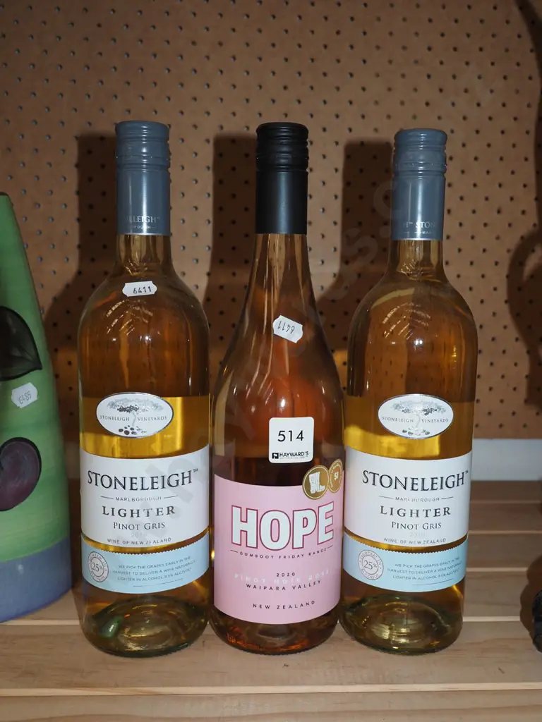 2x Stoneligh Lighter pinot gris 2019, 1x 2020 Hope pinot noir rose Image 1++