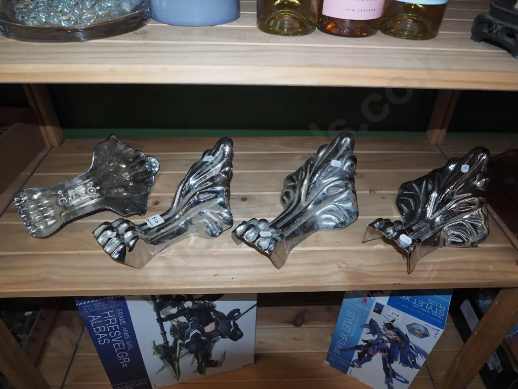 4x chrome lions claw bath feet Image 1++