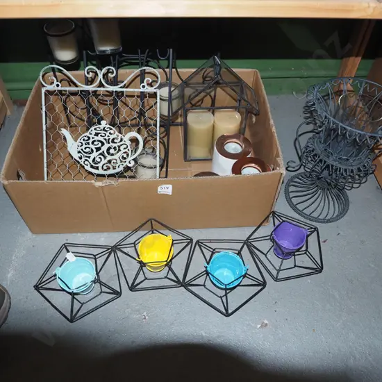 candles, candle holders, key hooks etc