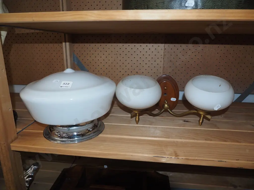 wall mounted light fittings, milk glass ceiling, light fitting Image 1++