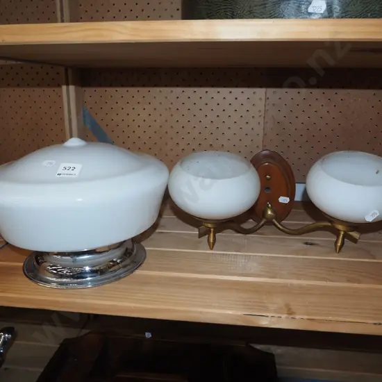 wall mounted light fittings, milk glass ceiling, light fitting