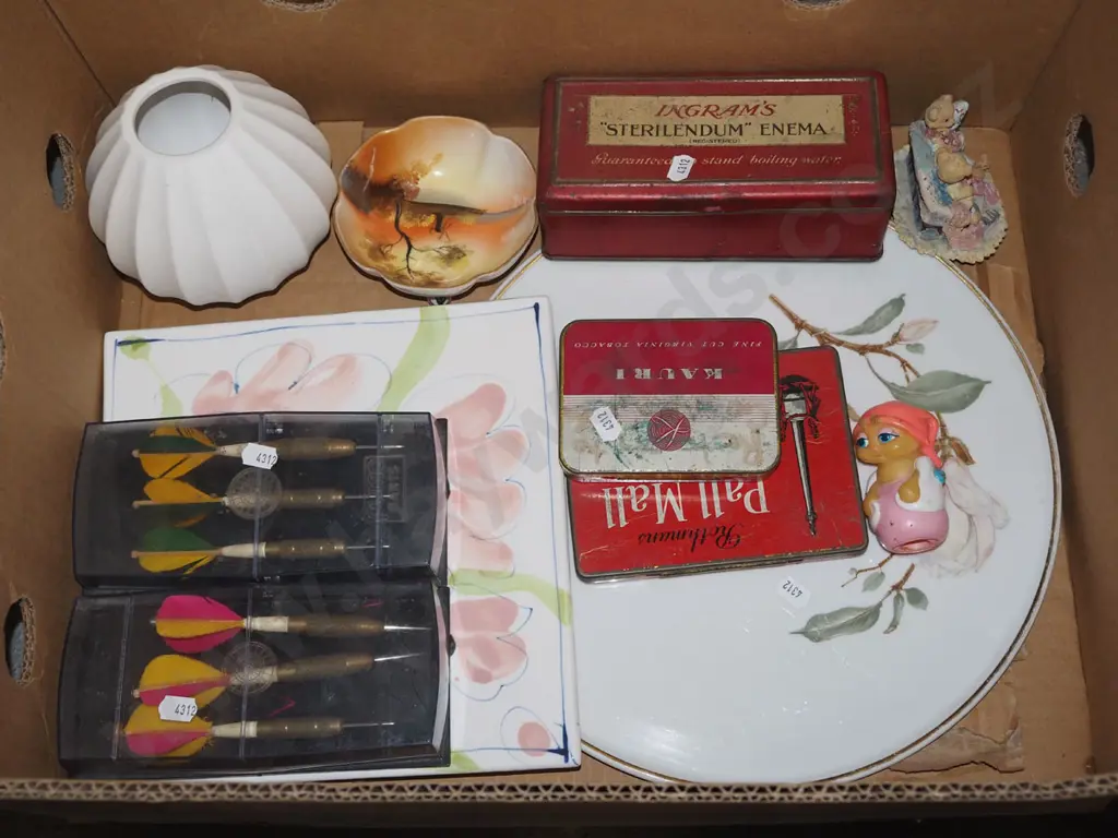 box; darts, cake plate, tobacco tins etc Image 1++